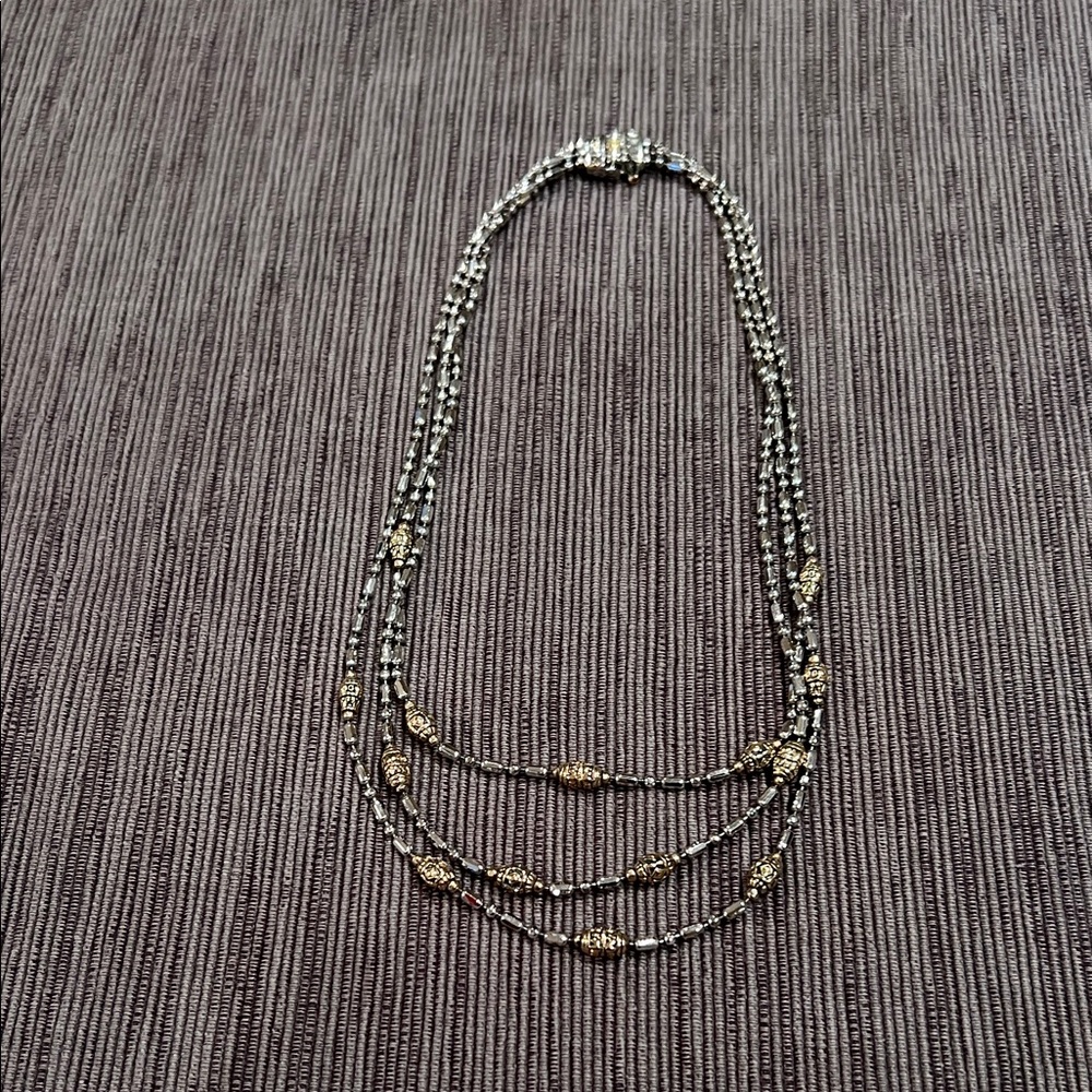 Elegant Gold and Silver Layered Necklace